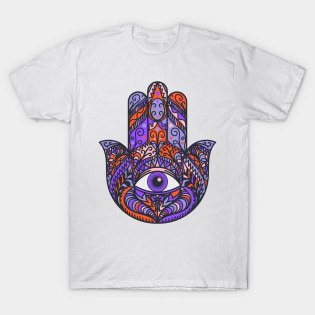 Hamsa Fatima Hand T-Shirt by Relaxing Positive Vibe